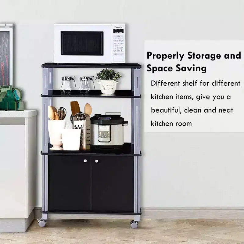 Costway Bakers Rack Microwave Oven Rack Shelves Kitchen Storage Organizer