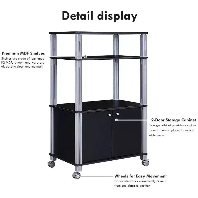 Costway Bakers Rack Microwave Oven Rack Shelves Kitchen Storage Organizer