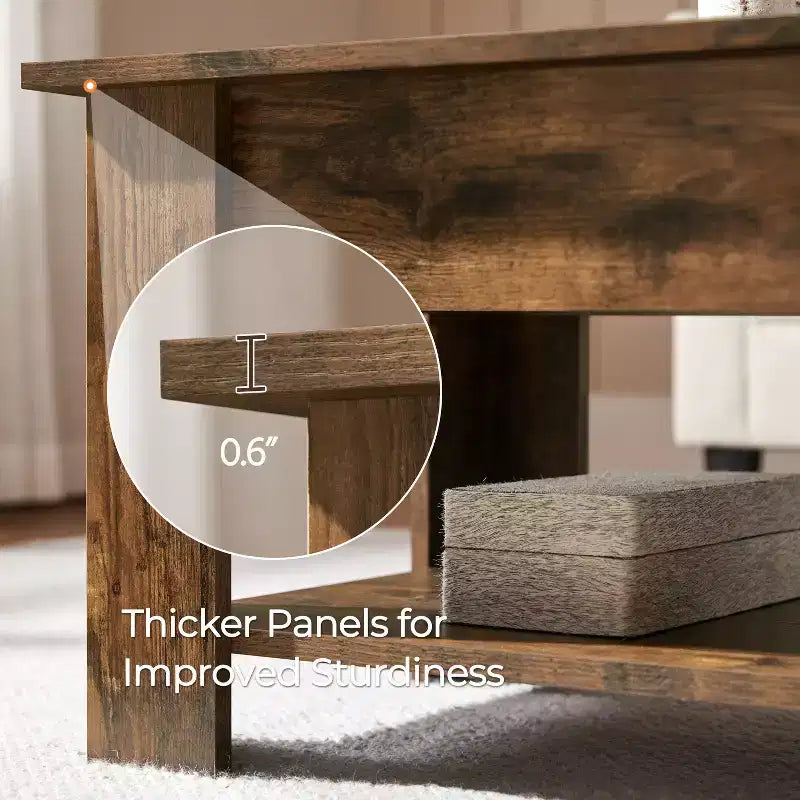 Yaheetech Modern Lift Top Vintage Coffee Table Accent Table w/Hidden Compartment & Storage For Home, Living Room, Reception Room, Office