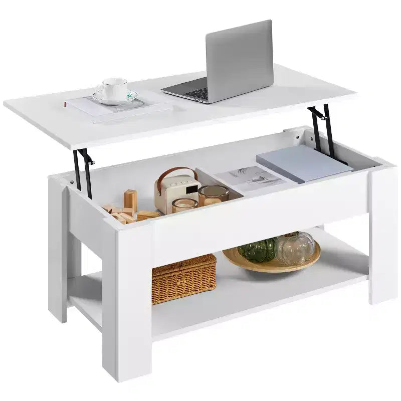 Yaheetech Modern Lift Top Vintage Coffee Table Accent Table w/Hidden Compartment & Storage For Home, Living Room, Reception Room, Office