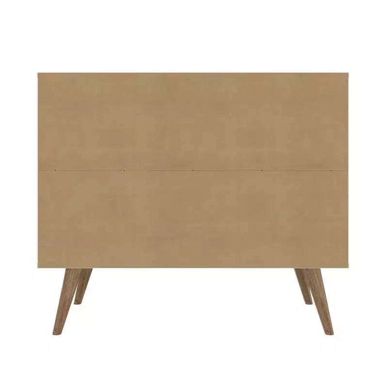 Amber Accent Faux Leather Handles Cabinet - Manhattan Comfort