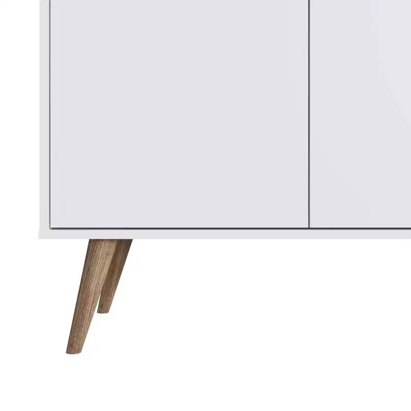Amber Accent Faux Leather Handles Cabinet - Manhattan Comfort