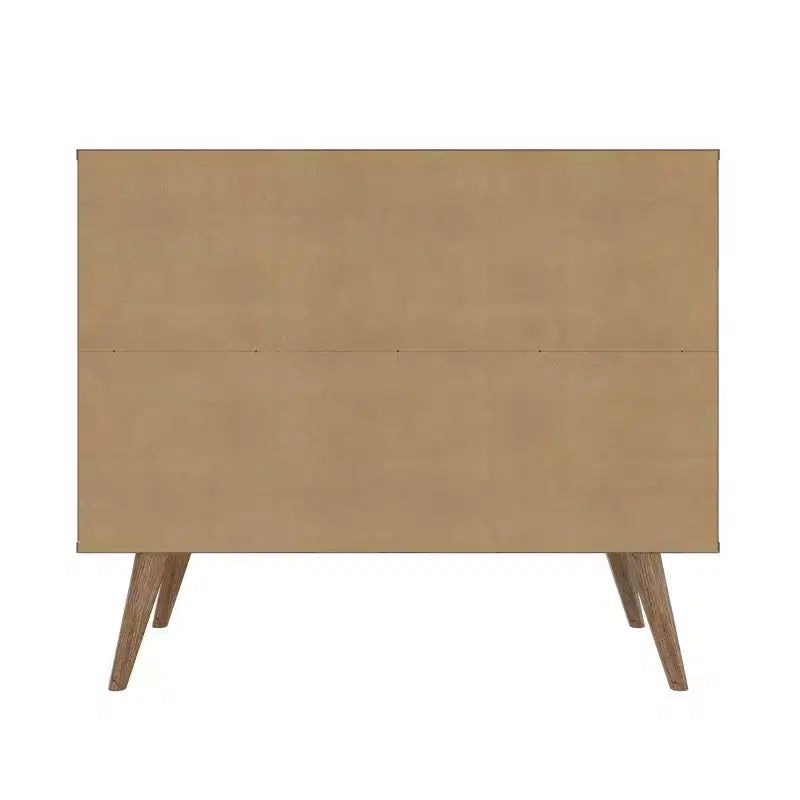 Amber Accent Faux Leather Handles Cabinet - Manhattan Comfort