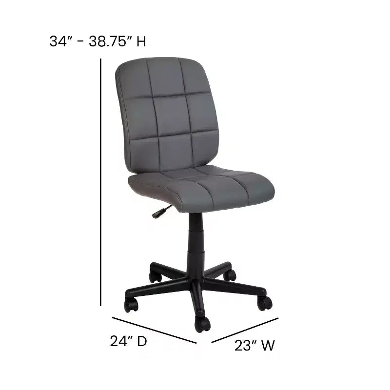 Emma and Oliver Mid-Back Quilted Vinyl Swivel Task Office Chair