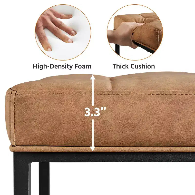 Yaheetech 24 H Backless Upholstered Bar Stools Set of 2 for Kitchen Counter