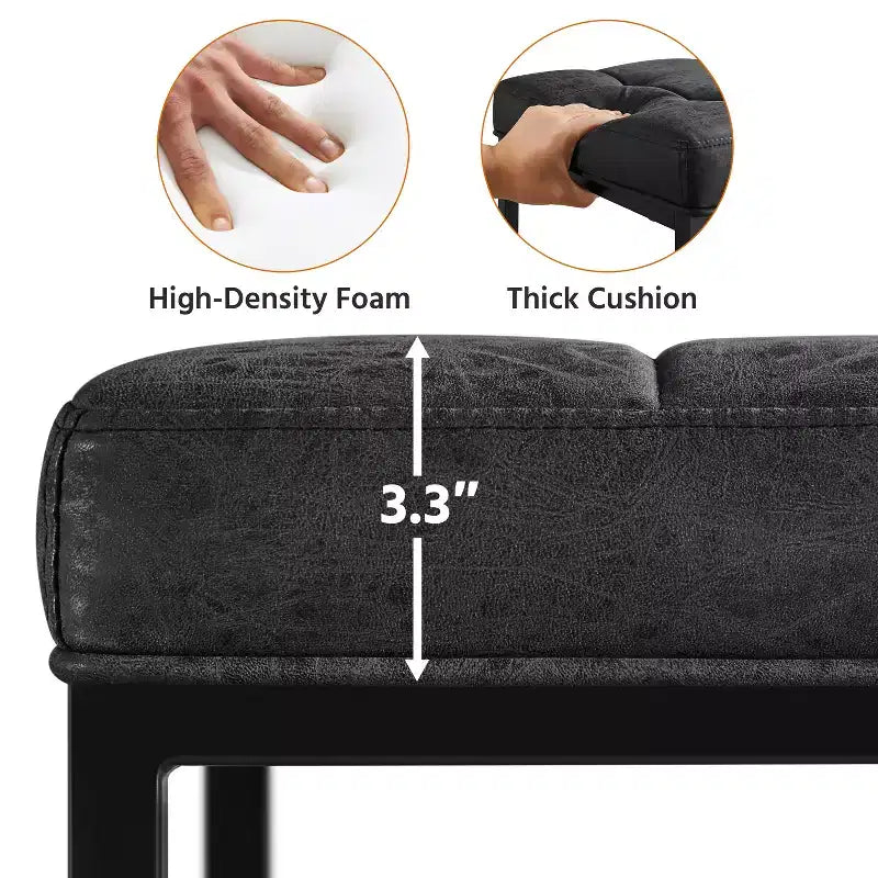 Yaheetech 24 H Backless Upholstered Bar Stools Set of 2 for Kitchen Counter