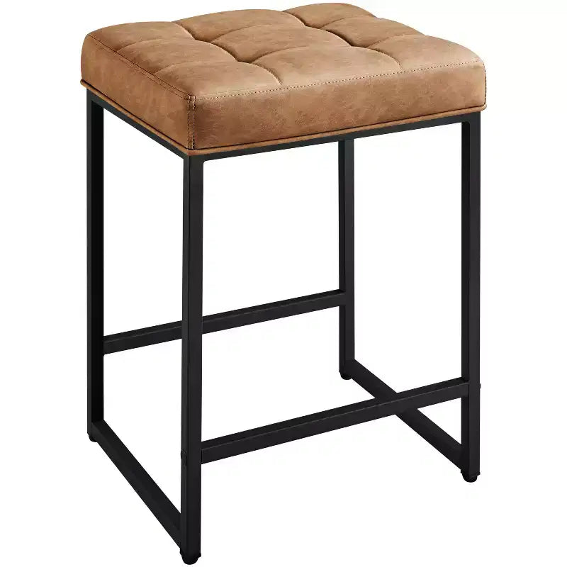 Yaheetech 24 H Backless Upholstered Bar Stools Set of 2 for Kitchen Counter