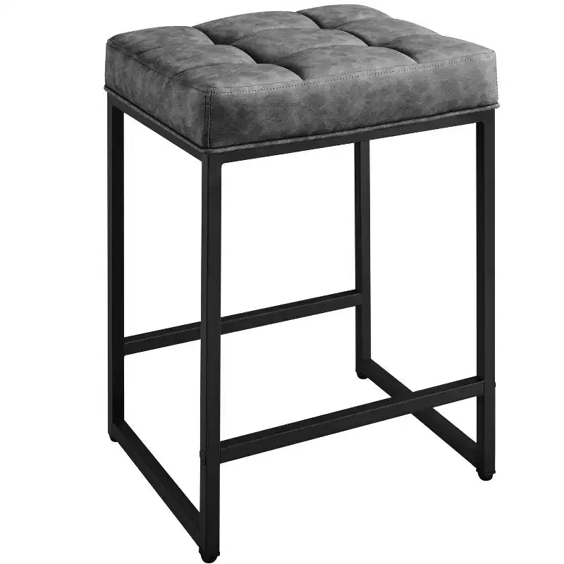 Yaheetech 24 H Backless Upholstered Bar Stools Set of 2 for Kitchen Counter