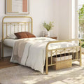 Yaheetech Metal Platform Bed Frame with Vintage Headboard and Footboard