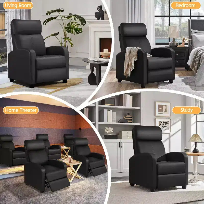 Yaheetech Adjustable Recliner Chair PU Leather Upholstered for Living Room