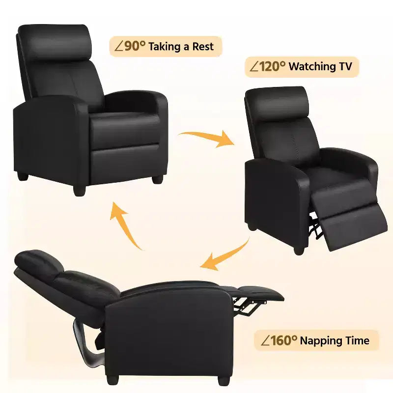 Yaheetech Adjustable Recliner Chair PU Leather Upholstered for Living Room