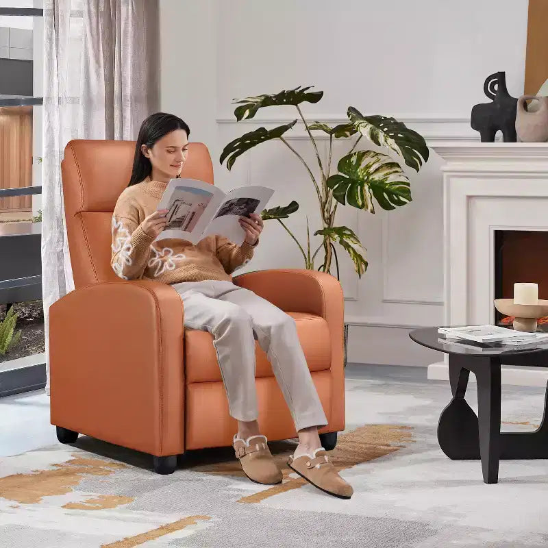 Yaheetech Adjustable Recliner Chair PU Leather Upholstered for Living Room