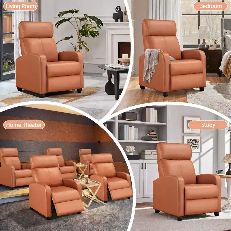 Yaheetech Adjustable Recliner Chair PU Leather Upholstered for Living Room