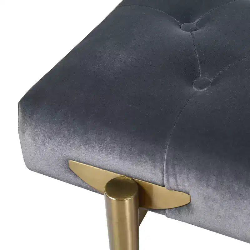 Jennifer Taylor Home Aria Upholstered Gold Accent Bench