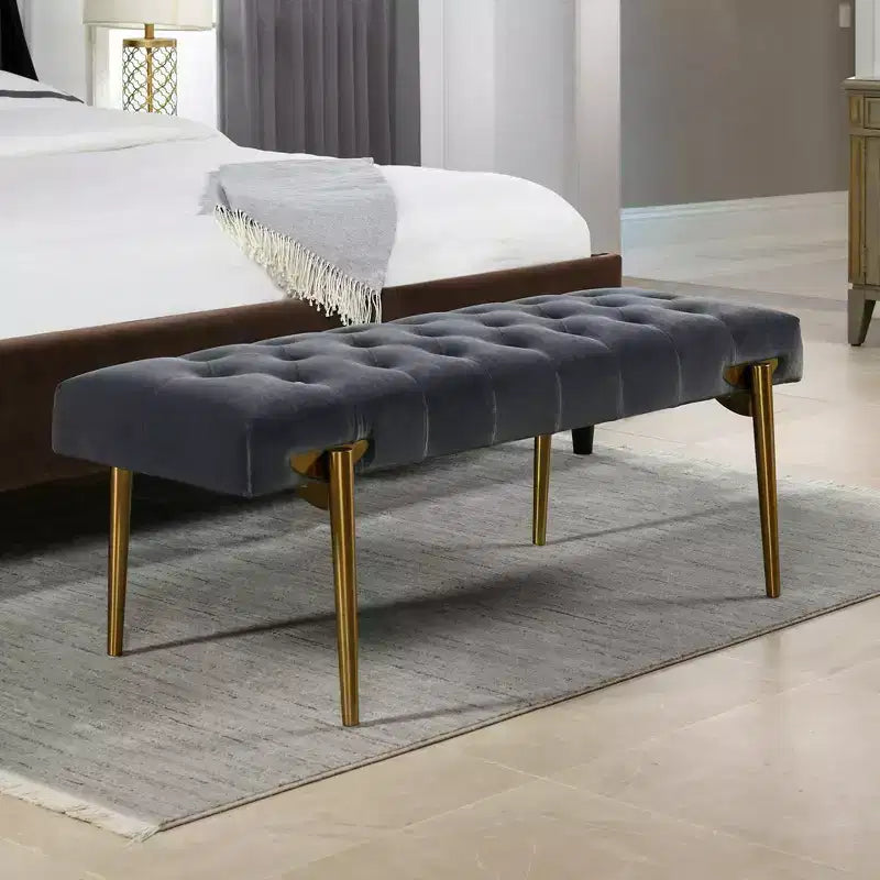 Jennifer Taylor Home Aria Upholstered Gold Accent Bench