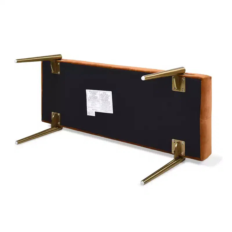 Jennifer Taylor Home Aria Upholstered Gold Accent Bench